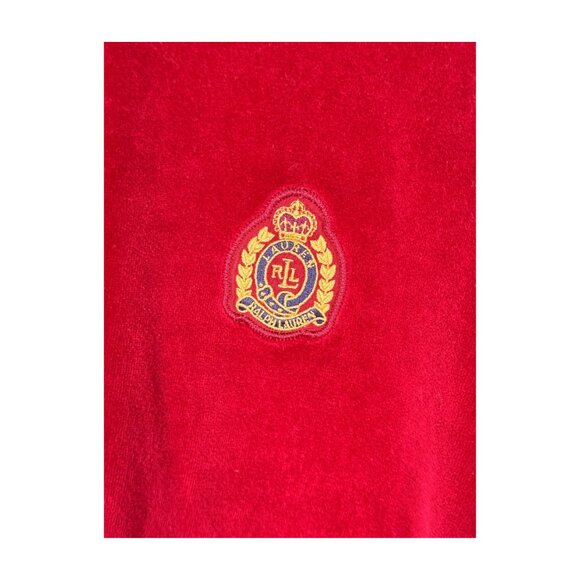 Vintage Lauren Ralph Lauren Red Velour Crest Top – Size 2X - Picture 3 of 4
